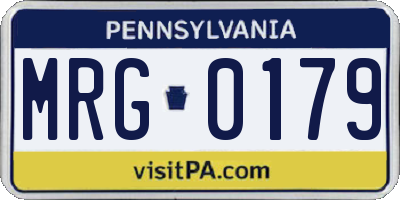 PA license plate MRG0179