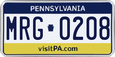 PA license plate MRG0208