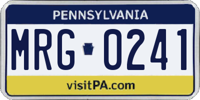 PA license plate MRG0241
