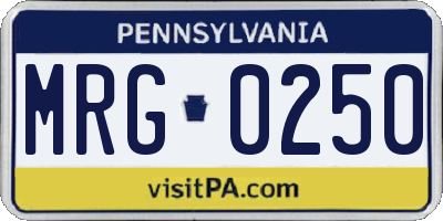 PA license plate MRG0250