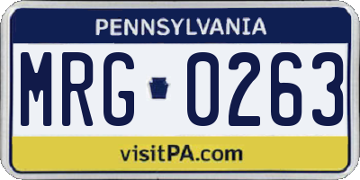 PA license plate MRG0263