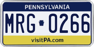 PA license plate MRG0266