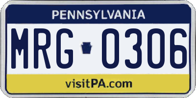 PA license plate MRG0306