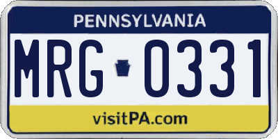 PA license plate MRG0331
