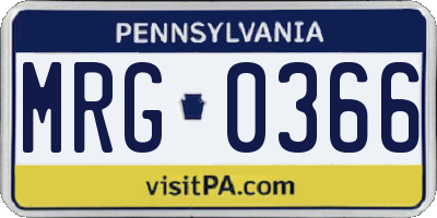 PA license plate MRG0366