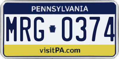 PA license plate MRG0374