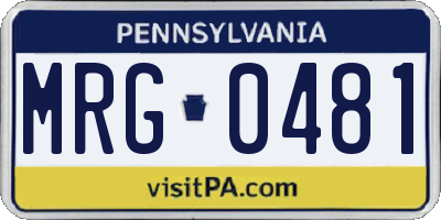 PA license plate MRG0481