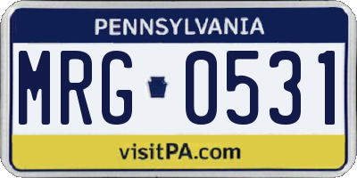 PA license plate MRG0531