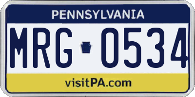 PA license plate MRG0534