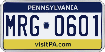 PA license plate MRG0601
