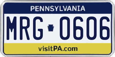 PA license plate MRG0606