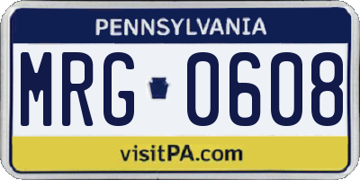 PA license plate MRG0608