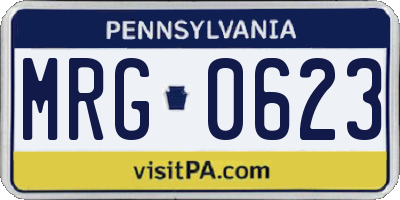 PA license plate MRG0623