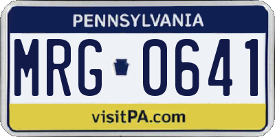 PA license plate MRG0641