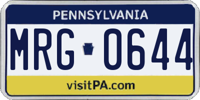 PA license plate MRG0644