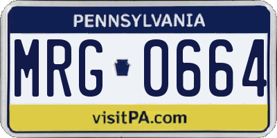 PA license plate MRG0664
