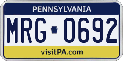 PA license plate MRG0692