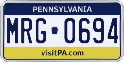 PA license plate MRG0694
