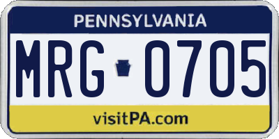 PA license plate MRG0705