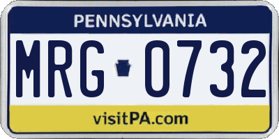 PA license plate MRG0732
