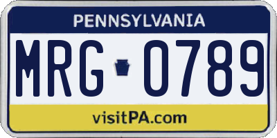 PA license plate MRG0789