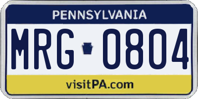 PA license plate MRG0804