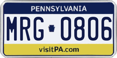 PA license plate MRG0806