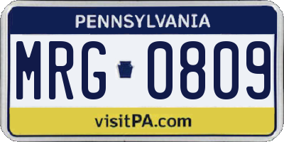 PA license plate MRG0809