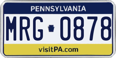 PA license plate MRG0878