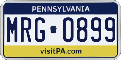 PA license plate MRG0899