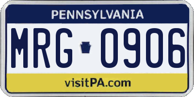 PA license plate MRG0906