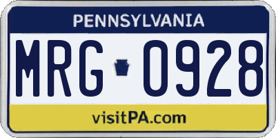 PA license plate MRG0928