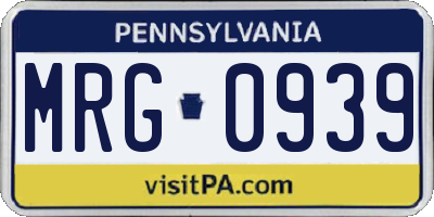 PA license plate MRG0939