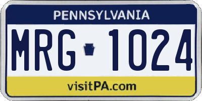 PA license plate MRG1024