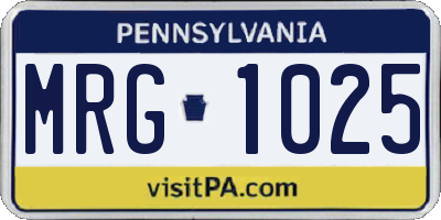 PA license plate MRG1025