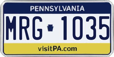 PA license plate MRG1035