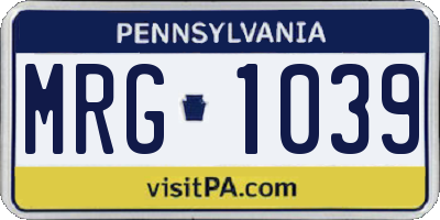 PA license plate MRG1039