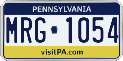 PA license plate MRG1054