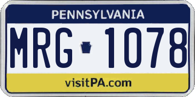 PA license plate MRG1078