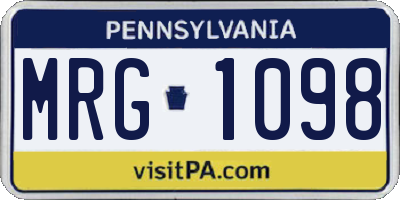 PA license plate MRG1098