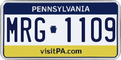 PA license plate MRG1109