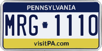 PA license plate MRG1110