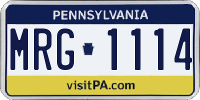 PA license plate MRG1114