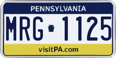 PA license plate MRG1125