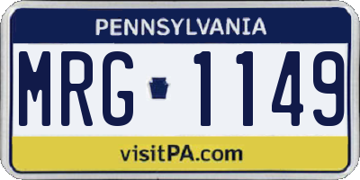 PA license plate MRG1149