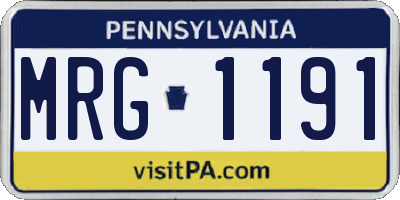 PA license plate MRG1191