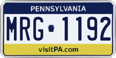 PA license plate MRG1192