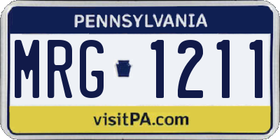 PA license plate MRG1211