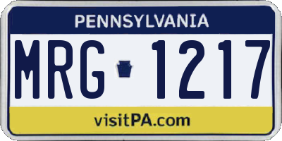 PA license plate MRG1217