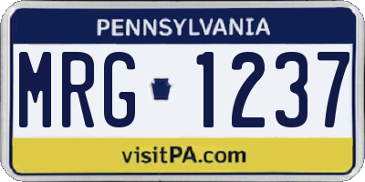 PA license plate MRG1237